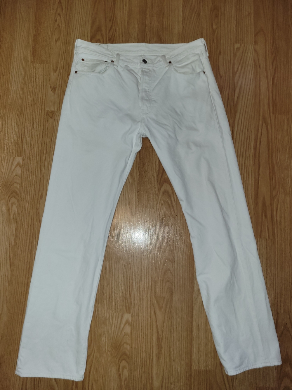 Levi's 501s - White Straight Leg Jeans